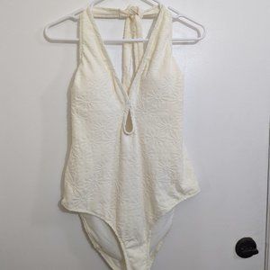 Yellow Flower Halter Swimsuit